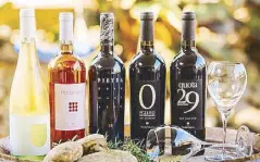  ??  ?? Featured wines from Vini Menhir Salento from the Puglia region of Italy