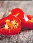  ?? GETTY IMAGES/ISTOCKPHOT­O ?? The real heat in chili peppers is in the pith, not the seeds.