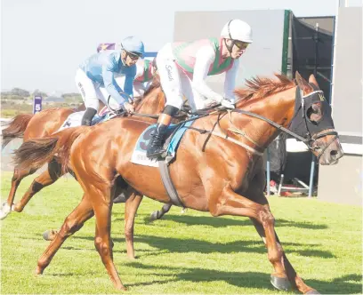  ?? Picture: Gallo Images ?? HARD TO BEAT. Punters should rely on See It Again, pictured beating Charles Dickens in the Cape Derby last year, to win the Cape Town Met and banker the 5/10 hotpot in their Pick 6s.