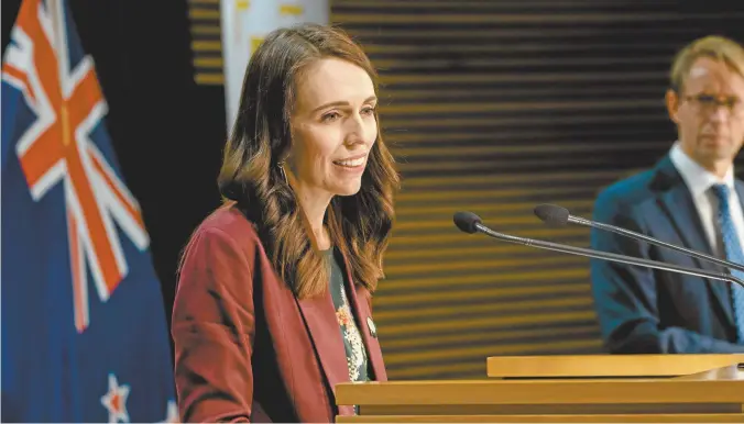  ??  ?? New Zealand Prime Minister Jacinda Ardern speaks to the media on Wednesday.