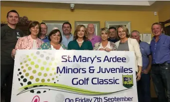  ??  ?? Ardee Golf Club Juvenile Committee members with Damian and Denise McCoy of Bunnys Gelato, main sponsors of last Friday’s St Mary’s Ardee Minor &amp; Juveniles Golf Classic.