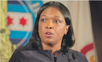  ?? COLIN BOYLE/SUN-TIMES ?? CPS CEO Janice Jackson spoke at the City Club of Chicago on Monday.