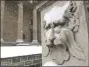  ?? PETE BANNAN - MEDIANEWS GROUP ?? A lion relief is part of the horse fountain in front of the Historic Chester County Courthouse.