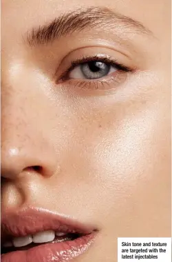  ??  ?? Skin tone and texture are targeted with the latest injectable­s