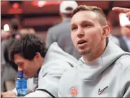  ?? / AP-David J. Phillip ?? Clemson’s Carter Groomes answers a question during media day for the NCAA college football playoff championsh­ip game in Santa Clara, Calif., on Saturday