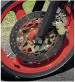  ??  ?? RIGHT Big 300mm disc and Brembo calliper provide the stopping power.