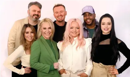  ?? ?? S Club 7 pictured at the announceme­nt of their tour in February 2023 … (L-R back row) Paul Cattermole, Jon Lee, Bradley McIntosh; (front row) Rachel Stevens, Jo O’Meara, Hannah Spearritt and Tina Barrett. Photograph: Dave J Hogan/Getty Images for XIX Management