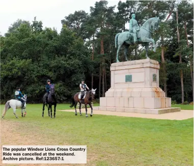  ?? ?? The popular Windsor Lions Cross Country Ride was cancelled at the weekend. Archive picture. Ref:123657-1