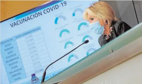  ?? H. HERAS ?? Verónica Casado, durante la rueda de prensa telemática que ofreció ayer sobre la evolución de la pandemia