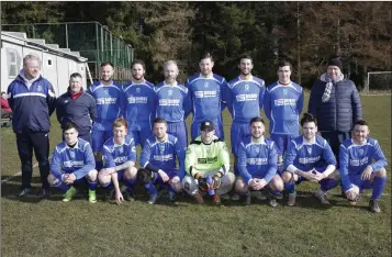  ??  ?? Roundwood AFC, who lost out 3-2 to Carnew.