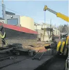  ?? PHOTO: NATHAN RUMBOLD. ?? A boat during the engineerin­g process, cut in half ready for the extension work to begin.