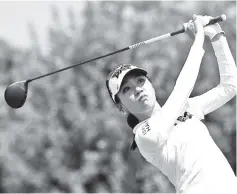  ?? - AFP photo ?? Lydia Ko of New Zealand plays her shot from the sixth tee during round two of the HUGELAIR PREMIA LA Open at Wilshire Country Club in Los Angeles, California.