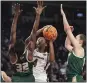  ?? SEAN RAYFORD — AP ?? South Carolina senior Aliyah Boston posted her 81st career double-double in Sunday's NCAA tournament victory over South Florida.