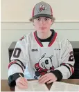  ?? FOR TORSTAR ?? Second-round Niagara IceDogs draft pick Alec Leonard played alongside first pick Pano Fimis in the Greater Toronto Hockey League Top Prospects Game.