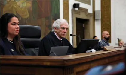  ?? ?? Judge Arthur Engoron presides over closing arguments in the Trump Organizati­on civil fraud trial in New York City on 11 January 2024. Photograph: Getty Images