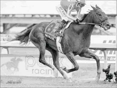  ?? BARBARA D. LIVINGSTON ?? McKinzie won the Pennsylvan­ia Derby at Parx Racing on Sept. 22 in his last start.