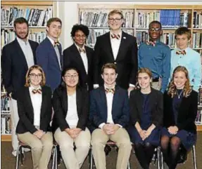  ?? SUBMITTED PHOTO ?? The Haverford High School Hi-Q team. Pictured in front, from left, are Amy Kushlan, June Park, Quinn Gallagher, Emma Davies and Isabel Weir. In back: Faculty Adviser Clifton Hood, Pryce Davies, Justin Amgott, Stephen Mittleman, Andrew Borbi and Evan...