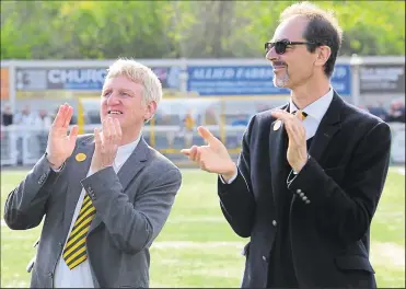  ?? Picture: Martin Apps ?? Oliver Ash, right, and Terry Casey are open to new investors at Maidstone