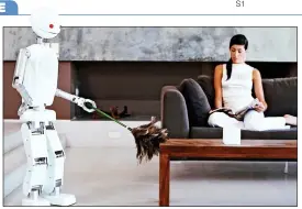  ??  ?? ROBO-MOP: Tasks such as ironing and dusting will be done by cyber-cleaners