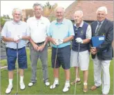  ?? FM4442575 Pictures: Chris Davey FM4442546 ?? Organisers Yvonne and David Bridge with starter Dave Fielden Chestfield’s James Organ, John Labbett, Bob Morgan and Ron Thomas with Mitrebeen captain Ian Grant