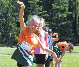  ??  ?? Jayda Armstrong throws the shot put during the return of action at Warragul Little Athletics Centre on Saturday.