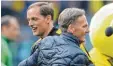  ?? Foto: Witters ?? Thomas Tuchel und Hans Joachim Watz ke: Umarmung und weg.