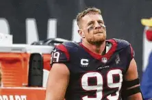  ?? Karen Warren / Staff photograph­er ?? As the losses mounted in 2020, so did the frustratio­n for Texans defensive end J.J. Watt, who has played 10 seasons with the team.