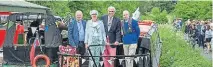  ?? PHOTO: STUART RENNIE/SCOTTISH WATERWAYS FOR ALL ?? On board at Ratho are (from left): Gordon MacDonald MSP, Coun Fiona Glasgow, Deputy Lord Lieutenant of Edinburgh Edward Green, and Richard Millar, chief operating officer Scottish Canals.