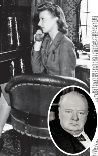  ?? Pictures: POPPERFOTO/GETTY ?? Devoted: Winston Churchill, and Marion Holmes, one of his secretarie­s