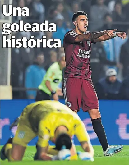  ?? (FOTOBAIRES) ?? Matías Suárez. “El Oreja” marcó el tercer gol de River, que no tuvo piedad del vigente campeón.