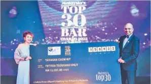  ?? ?? The Top 30 Bar Awards raise funds for charity.