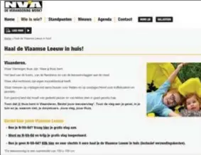  ?? FOTO RR ?? De website van N-VA maakt reclame voor de gratis vlaggen met de Vlaamse Leeuw.