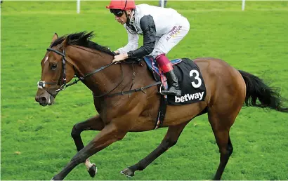  ??  ?? ARC DOUBT. John Gosden and owner Anthony Oppenheime­r feel Cracksman will improve with age and will in all likelihood be saved for the 2018 Prix de l'Arc de Triomphe.