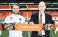  ??  ?? AMBITIOUS United owner Mark Ogren and Robbie Neilson