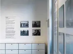  ??  ?? In Bildern und Schriften an den Wänden des Zentrums wird die Geschichte von Migranten erzählt.