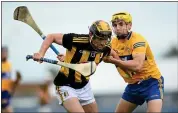  ??  ?? TIGHT CONTEST: James Bergin of Kilkenny (left) and Rory Hayes of Clare