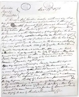  ?? ?? Top left: Minnesota State Legislatur­e Representa­tive Loren Fletcher, who conspired in Lord Gordon Gordon’s kidnapping, circa 1893. Top right: Minneapoli­s Chief of Police Michael Hoy, who led the posse to seize Gordon Gordon, in 1885.
Above: A handwritte­n affidavit by Gordon Gordon describes “the outrage committed by the Americans in the kidnapping of myself” and subsequent events.