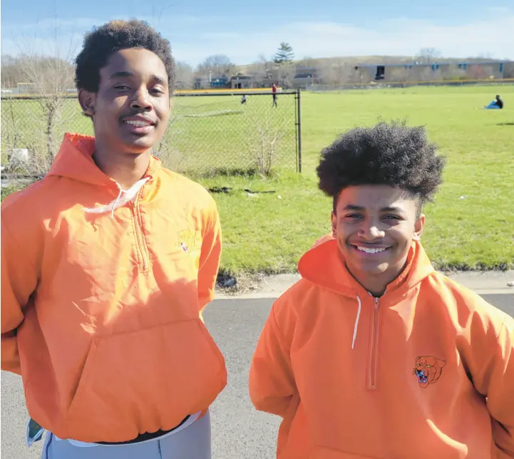  ?? DAVE MELTON/POST-TRIBUNE ?? Ivy Evans, left, and Julius Jones are part of the new foundation being built for West Side’s baseball program, which is back this season for the first time since 2019.