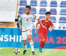  ?? UAE FA twitter ?? The UAE sit atop the Group D standings after the first round of fixtures with their 5-0 victory over Nepal.