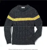  ??  ?? Grey/yellow wool-cashmere sweater,
£1,130, by Brunello Cucinelli