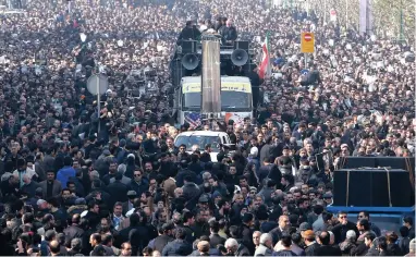  ?? PICTURE: EPA ?? FANS AND CRITICS: Iranians carry the coffin of former Iranian President Akbar Hashemi Rafsanjani during his funeral in Tehran, Iran, yesterday.