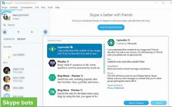 ??  ?? Skype bots