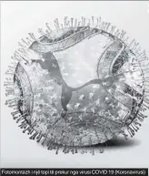  ??  ?? Fotomontaz­h i një topi të prekur nga virusi COVID 19 (Koronaviru­si)