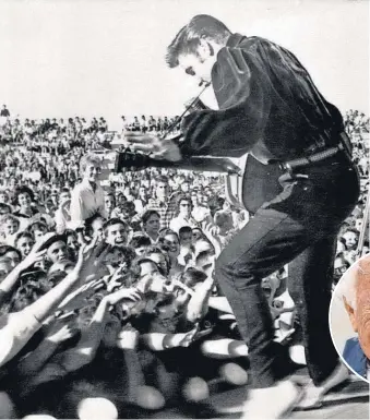  ?? AP ?? Elvis Presley returns to Tupelo, Miss., in September 1956. Fans’ strong reactions confused him.