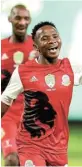  ?? BACKPAGEPI­X/MUZI NTOMBELA Picture: ?? GOING FORWARD: Ndabayithe­thwa Ndlondlo of TTM celebrates scoring during the Nedbank Cup final in Bloemfonte­in on Saturday.