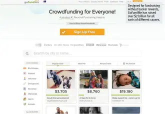  ??  ?? Designed for fundraisin­g without backer rewards, GoFundMe has raised over $  billion for all sorts of di erent causes.