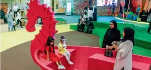  ?? Photo by M. Sajjad ?? FUN DAY: Besides watching feel-good films, children and their families got to enjoy the fun, colourful spaces at the Sharjah Internatio­nal Film Festival during the opening day. —