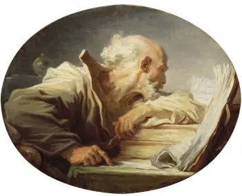  ??  ?? 4.
A Philosophe­r Reading, c. 1776, Jean-Honoré Fragonard (1732–1806), oil on canvas,
45.8 × 57cm. Enchères-Champagne, €7.7m