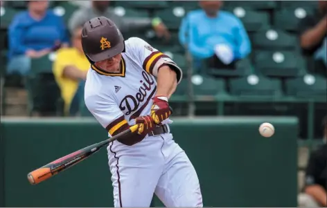  ?? APPHOTO ?? Phillies scouting director Brian Barber said the only guaranteed pick in Wednesday’s MLB amateur draft is the first pick. That belongs to the Detroit Tigers, who might be looking at Arizona State first baseman Spencer Torkelson.