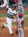  ?? TOM E. PUSKAR — THE ASSOCIATED PRESS ?? South Korea’s Ji Hying Choi rounds first base after hitting a solo home run in the first inning of the Internatio­nal Championsh­ip game at the Little League World Series on Saturday in South Williamspo­rt.